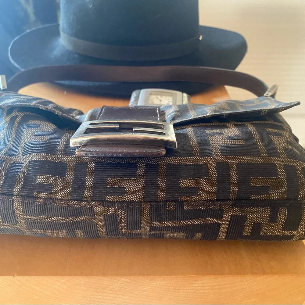 Fendi Dark Brown Monogram Shoulder Bag - Picture 6 of 7